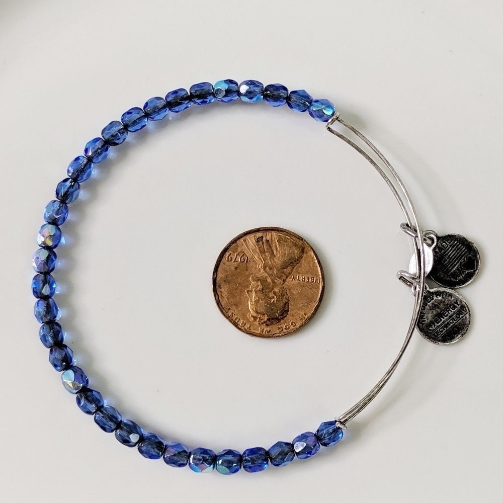 Alex & Ani Brilliant Swarovski Blue Bead Bracelet